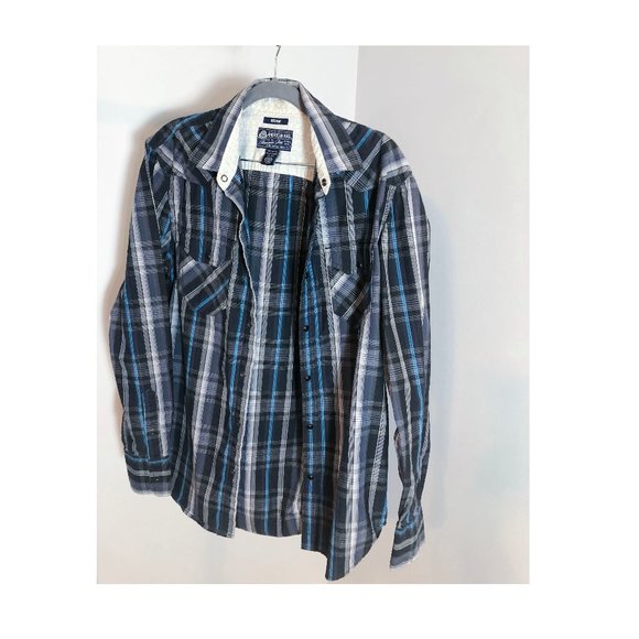 American Rag Men's Shirt Blue-Gray Cotton Long Sleeve Size M - Picture 3 of 5